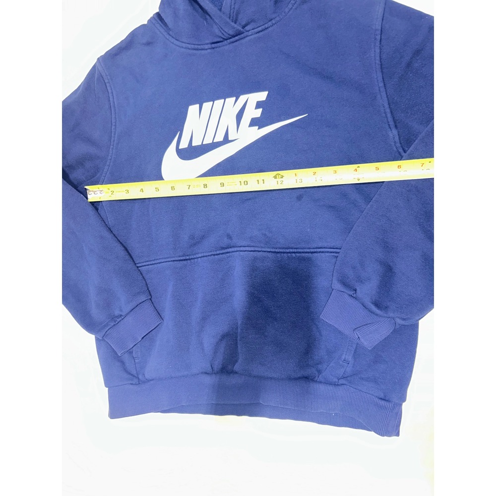 Nike Mens Sportswear Futura Logo Hoodie Navy Blue Pullover Fleece Medium - Picture 5 of 6